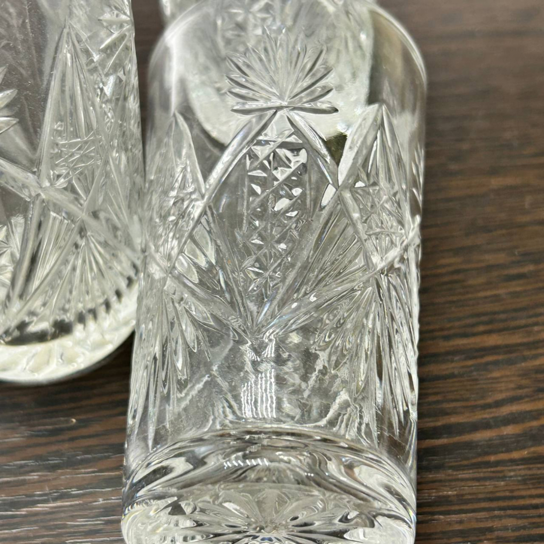 Стаканы для напитков. Качественный хрусталь, рисунок от формы. Винтаж, СССР. Цена за 1шт. Картинка 4